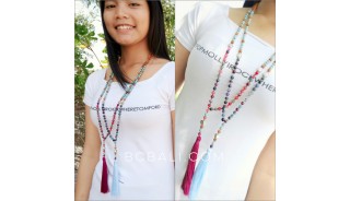 glass beads tassels necklaces handmade with ganitri